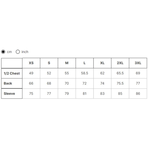 Size chart image