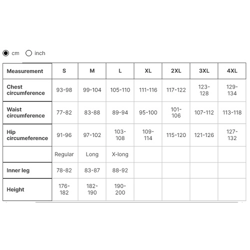 Size chart image