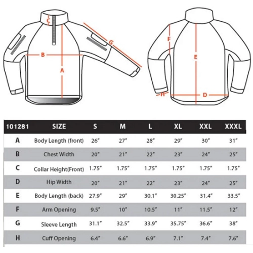 Size chart image