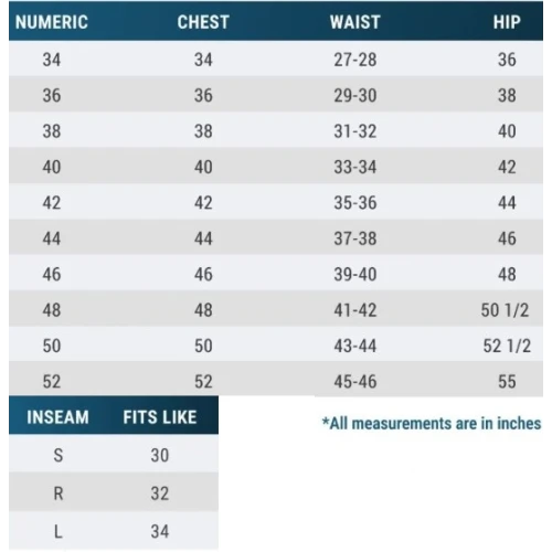 Size chart image