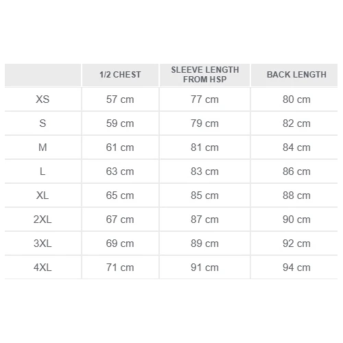 Size chart image
