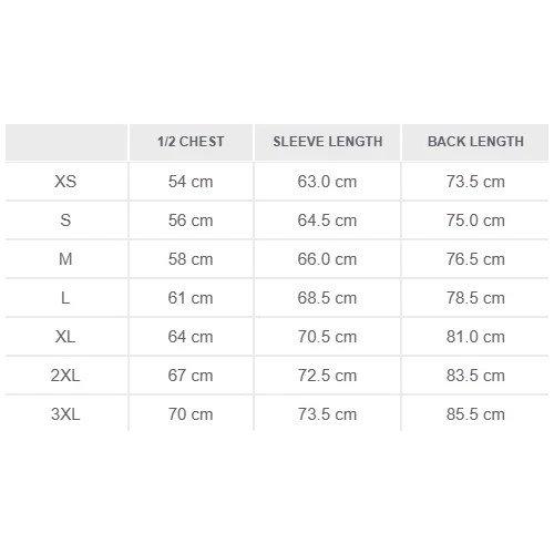 Size chart image