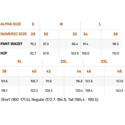 Size chart image