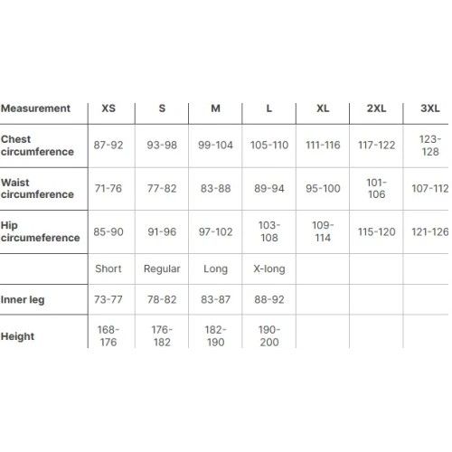 Size chart image