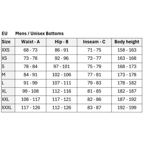 Size chart image